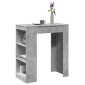 vidaXL Τραπέζι Μπαρ με Ράφια Γκρι Σκυρ. 95x47x103,5 εκ Επεξεργ. Ξύλο