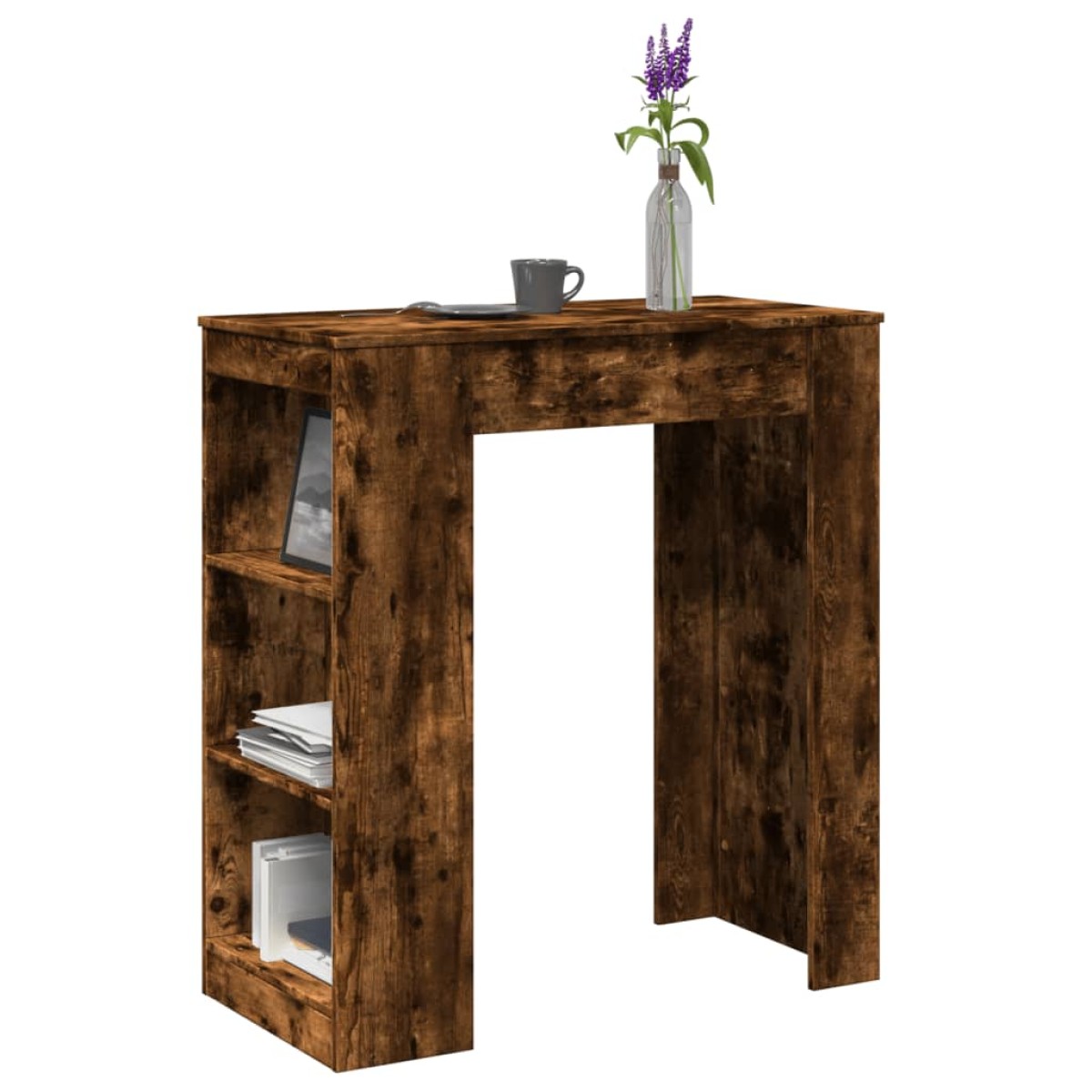 vidaXL Τραπέζι Μπαρ με Ράφια Δρυς 95x47x103,5 εκ. Επεξεργ. Ξύλο