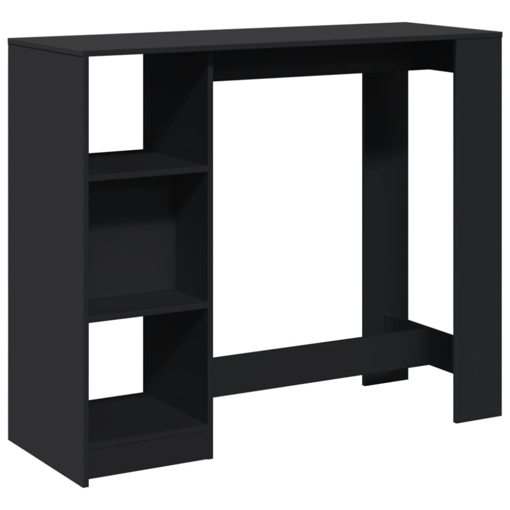 vidaXL Τραπέζι Κονσόλα με Ράφι Μαύρο 124x46x103,5 εκ. Επεξεργ. Ξύλο