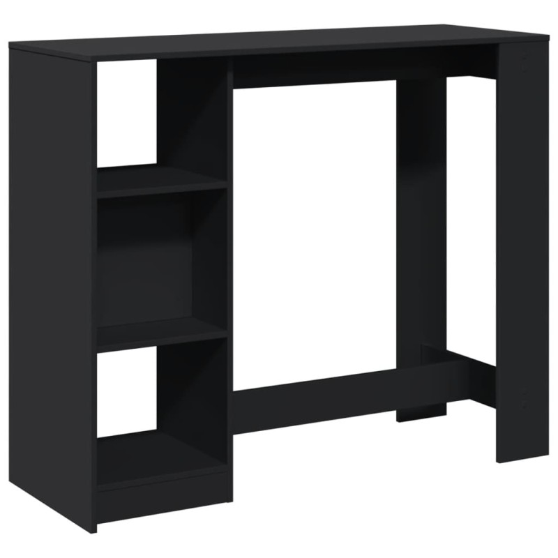 vidaXL Τραπέζι Κονσόλα με Ράφι Μαύρο 124x46x103,5 εκ. Επεξεργ. Ξύλο