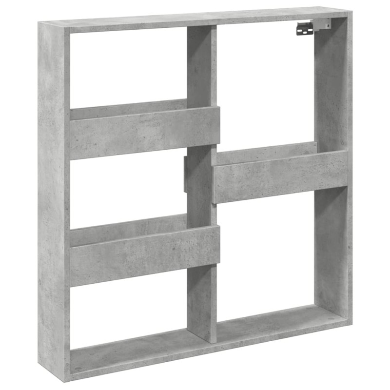 vidaXL Ντουλάπι Τοίχου Γκρι Σκυρ. 80x15x80 εκ. Επεξεργασμένο Ξύλο