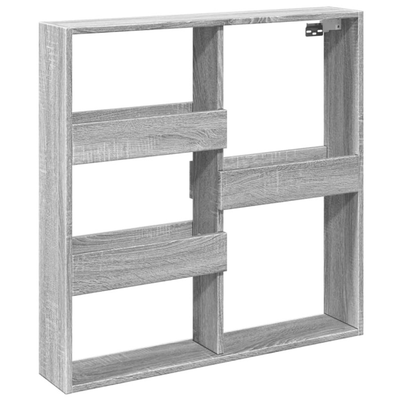 vidaXL Ντουλάπι Τοίχου Γκρι Sonoma 80x15x80 εκ. Επεξεργασμένο Ξύλο