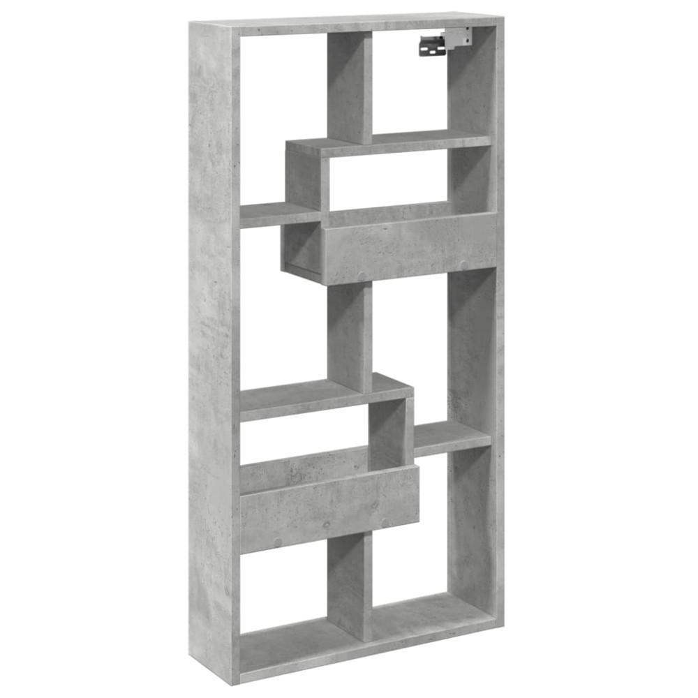 vidaXL Ντουλάπι Τοίχου Γκρι Σκυρ. 50x15x100 εκ. Επεξεργασμένο Ξύλο