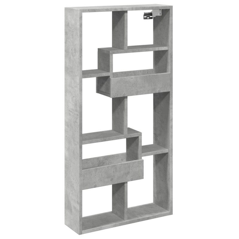 vidaXL Ντουλάπι Τοίχου Γκρι Σκυρ. 50x15x100 εκ. Επεξεργασμένο Ξύλο