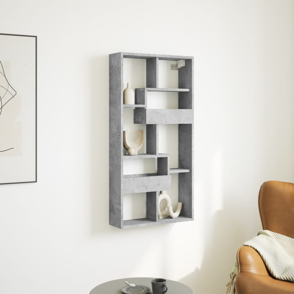 vidaXL Ντουλάπι Τοίχου Γκρι Σκυρ. 50x15x100 εκ. Επεξεργασμένο Ξύλο