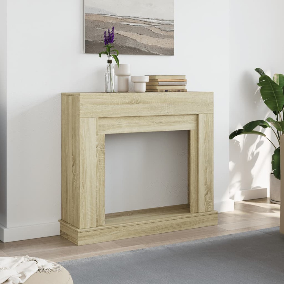 vidaXL Πλαίσιο Τζακιού Sonoma Δρυς 100x30x87,5 εκ. από Επεξ. Ξύλο