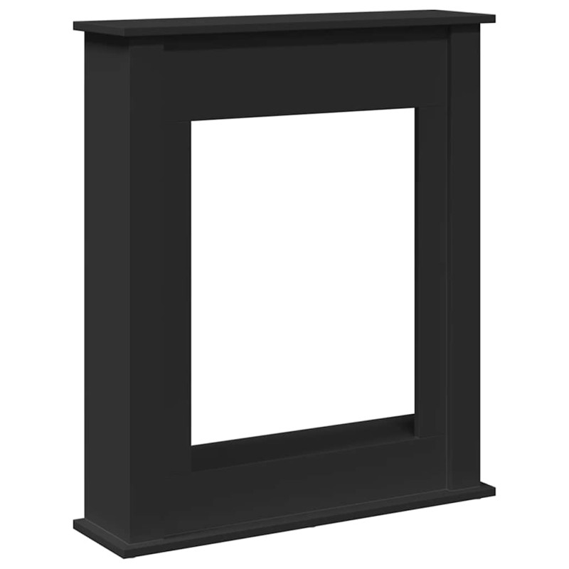 vidaXL Πλαίσιο Τζακιού Μαύρο 75x20x87,5 εκ. από Επεξ. Ξύλο