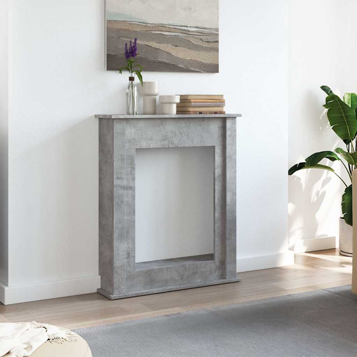 vidaXL Πλαίσιο Τζακιού Γκρι Σκυρ. 75x20x87,5 εκ. από Επεξ. Ξύλο