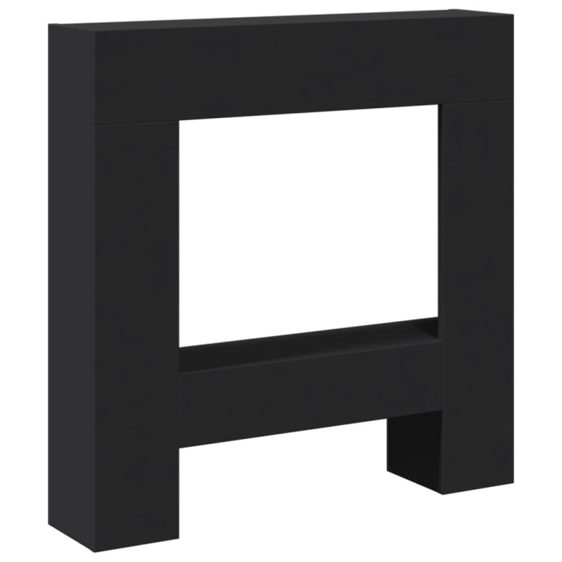 vidaXL Πλαίσιο Τζακιού Μαύρο 81x18x82 εκ. από Επεξ. Ξύλο