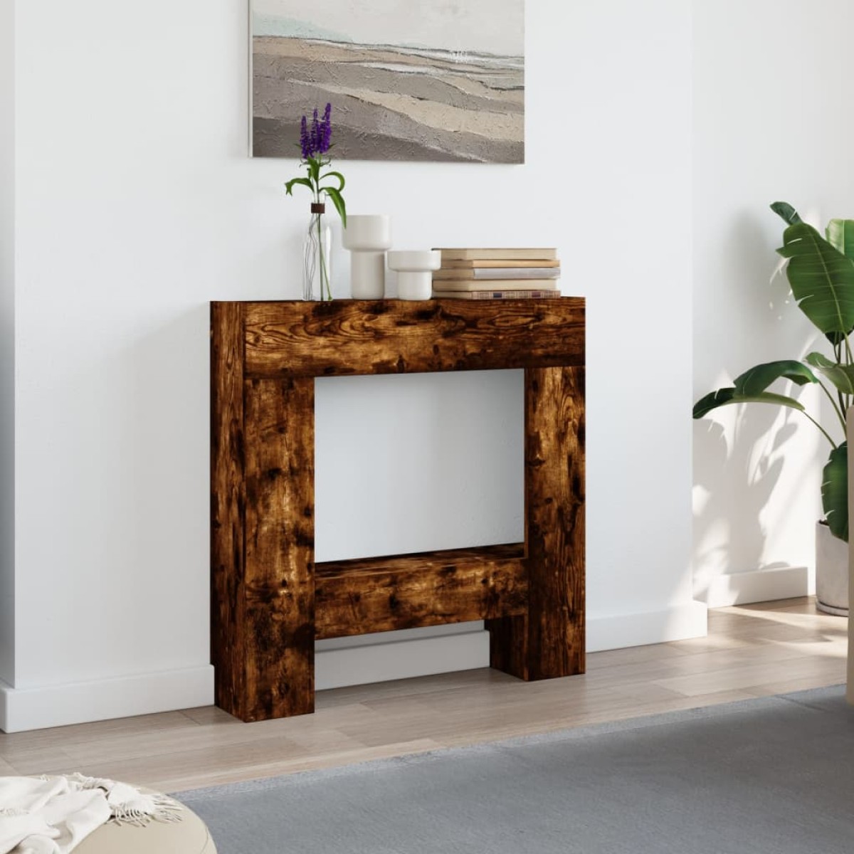 vidaXL Πλαίσιο Τζακιού Καπνιστή Δρυς 81x18x82 εκ. από Επεξ. Ξύλο