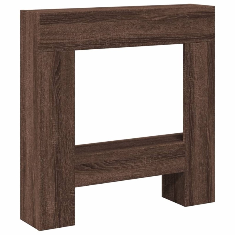 vidaXL Πλαίσιο Τζακιού Καφέ Δρυς 81x18x82 εκ. από Επεξ. Ξύλο