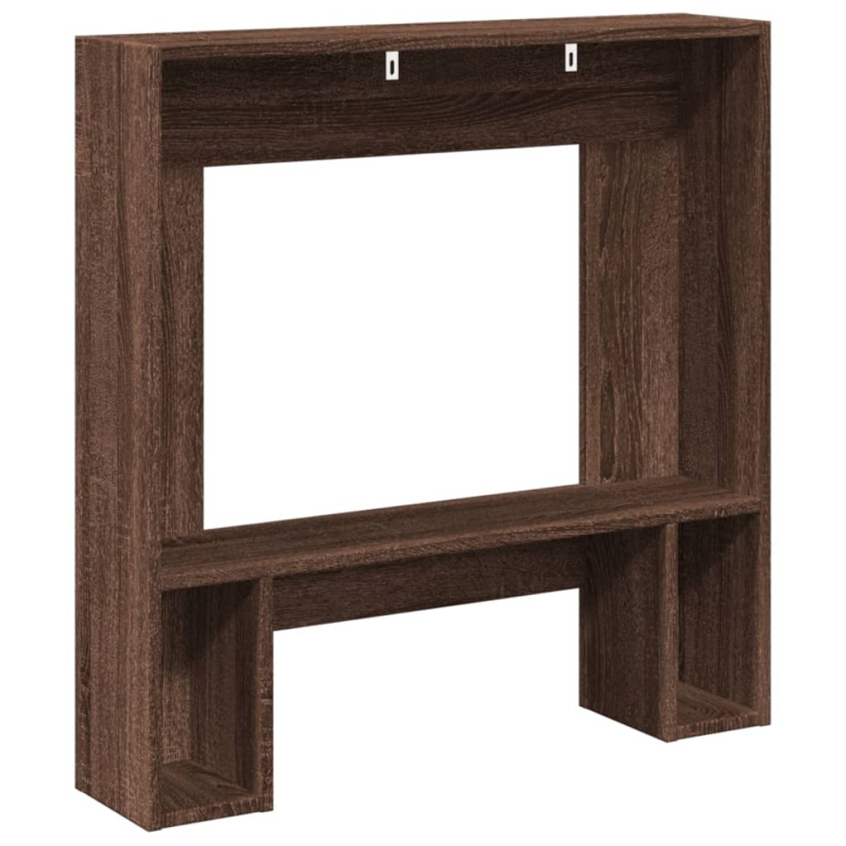 vidaXL Πλαίσιο Τζακιού Καφέ Δρυς 81x18x82 εκ. από Επεξ. Ξύλο