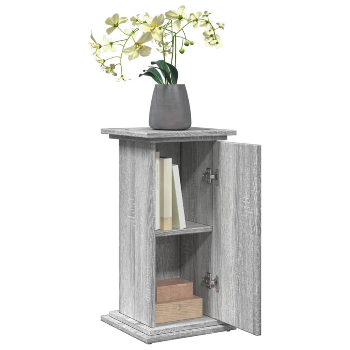 vidaXL Βάση Οθόνης με Αποθ. Γκρι Sonoma 31x30x60 εκ. Επεξεργ. Ξύλο