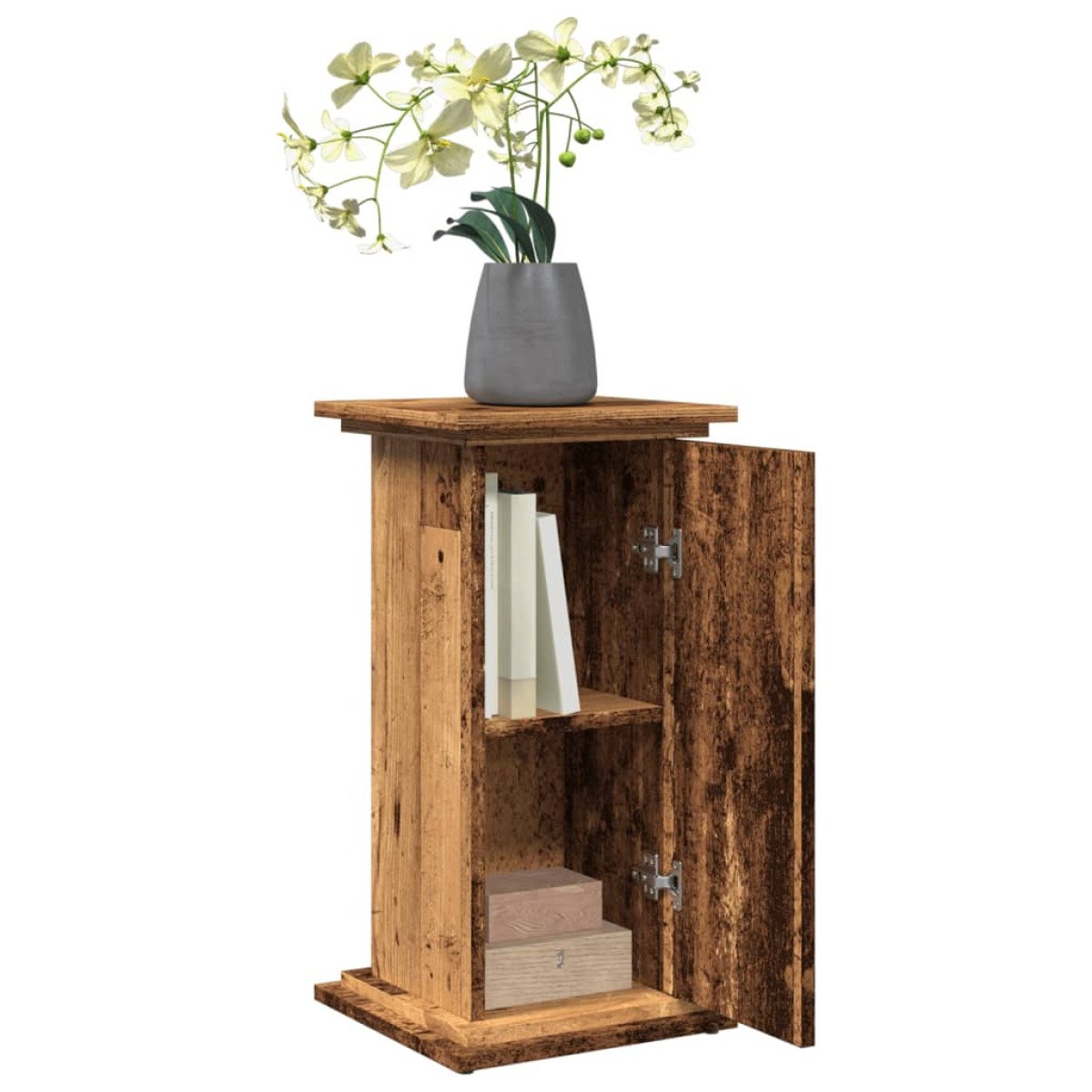 vidaXL Βάση Οθόνης με Αποθ. Όψη Παλαιού Ξύλου 31x30x60 εκ. Επεξ. Ξύλο