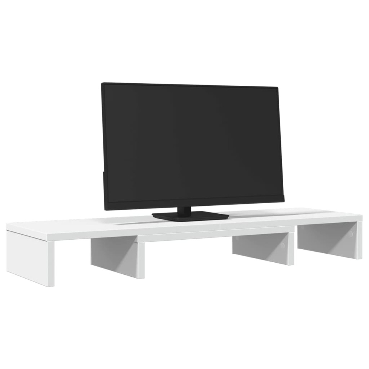 vidaXL Βάση Οθόνης Ρυθμιζ. Λευκό 80x24x10,5εκ Επεξεργ Ξύλο