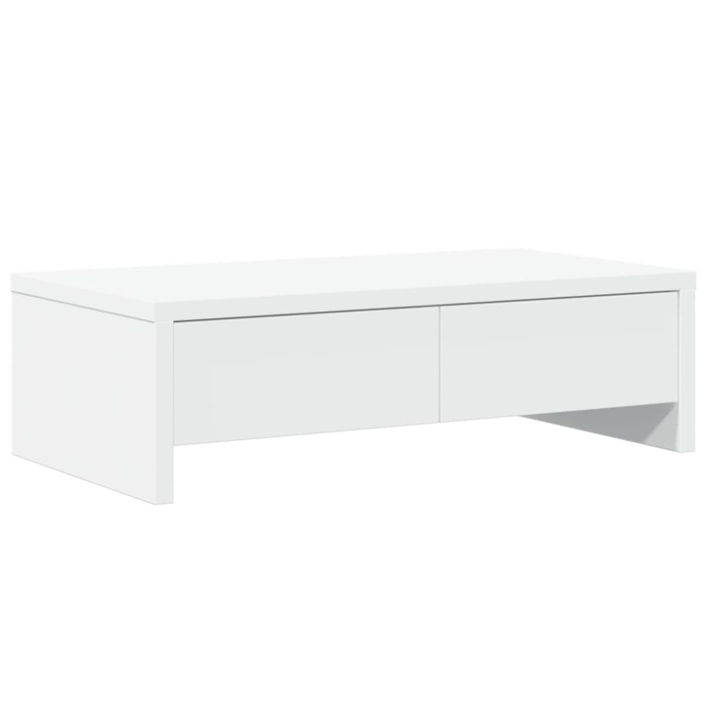 vidaXL Βάση Οθόνης με Συρτάρια Λευκή 50x27x15 εκ. Επεξεργασμένο Ξύλο