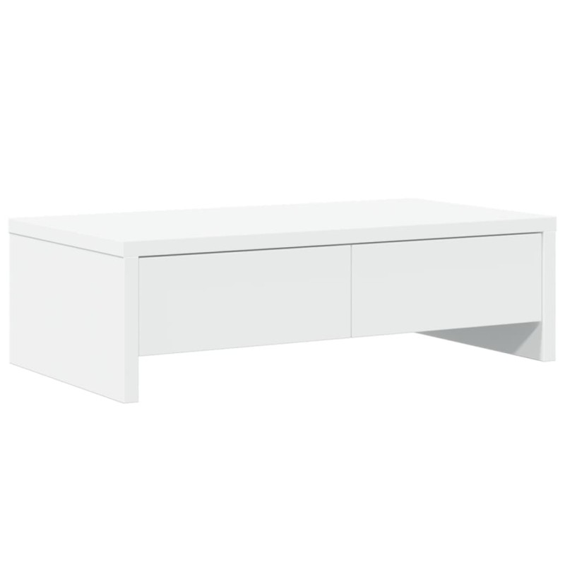 vidaXL Βάση Οθόνης με Συρτάρια Λευκή 50x27x15 εκ. Επεξεργασμένο Ξύλο