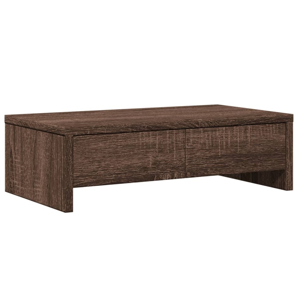 vidaXL Βάση Οθόνης με Συρτάρια Καφέ Δρυς 50x27x15 εκ. Επεξεργ. Ξύλο