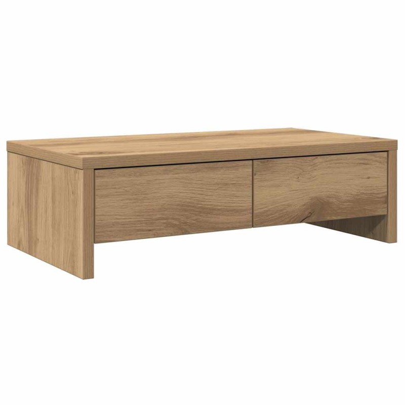vidaXL Βάση Οθόνης με Συρτάρια Αρτισιανή Δρυς 50x27x15 εκ Επεξεργ Ξύλο