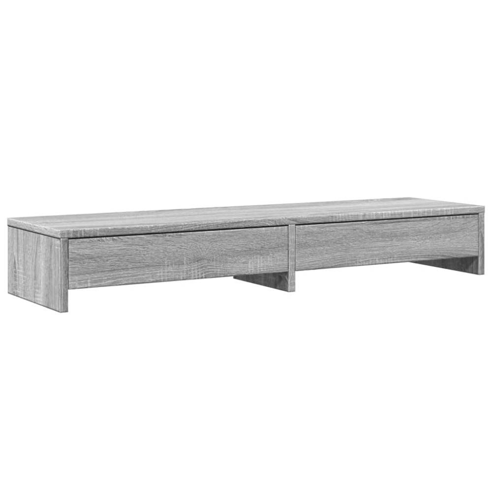 vidaXL Βάση Οθόνης με Συρτάρια Γκρι Sonoma 100x27x15 εκ. Επεξεργ. Ξύλο