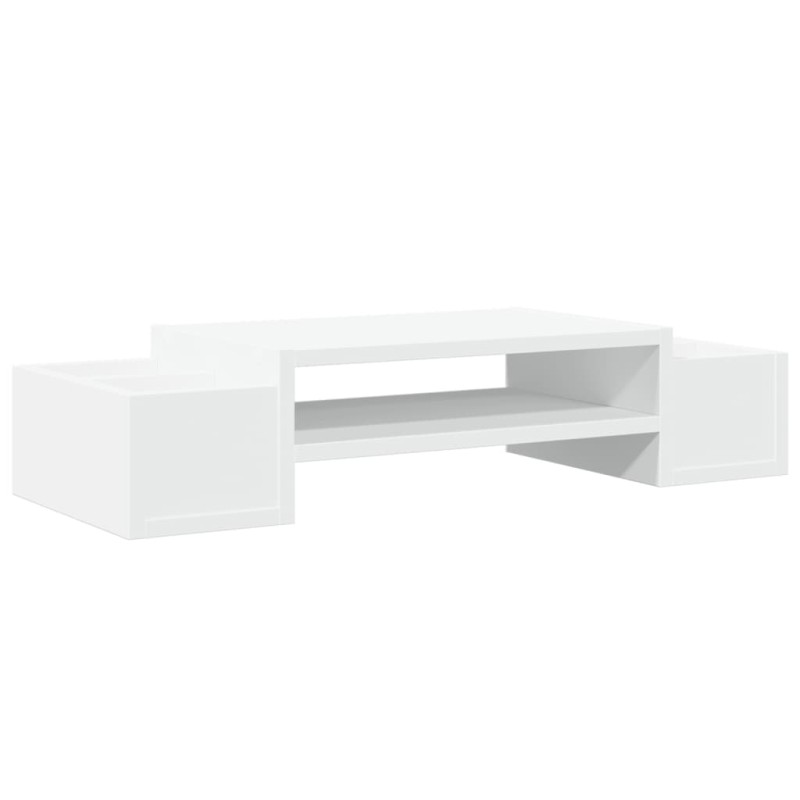 vidaXL Βάση Οθόνης με Αποθ. Λευκή 70x27x15 εκ. Επεξεργασμένο Ξύλο