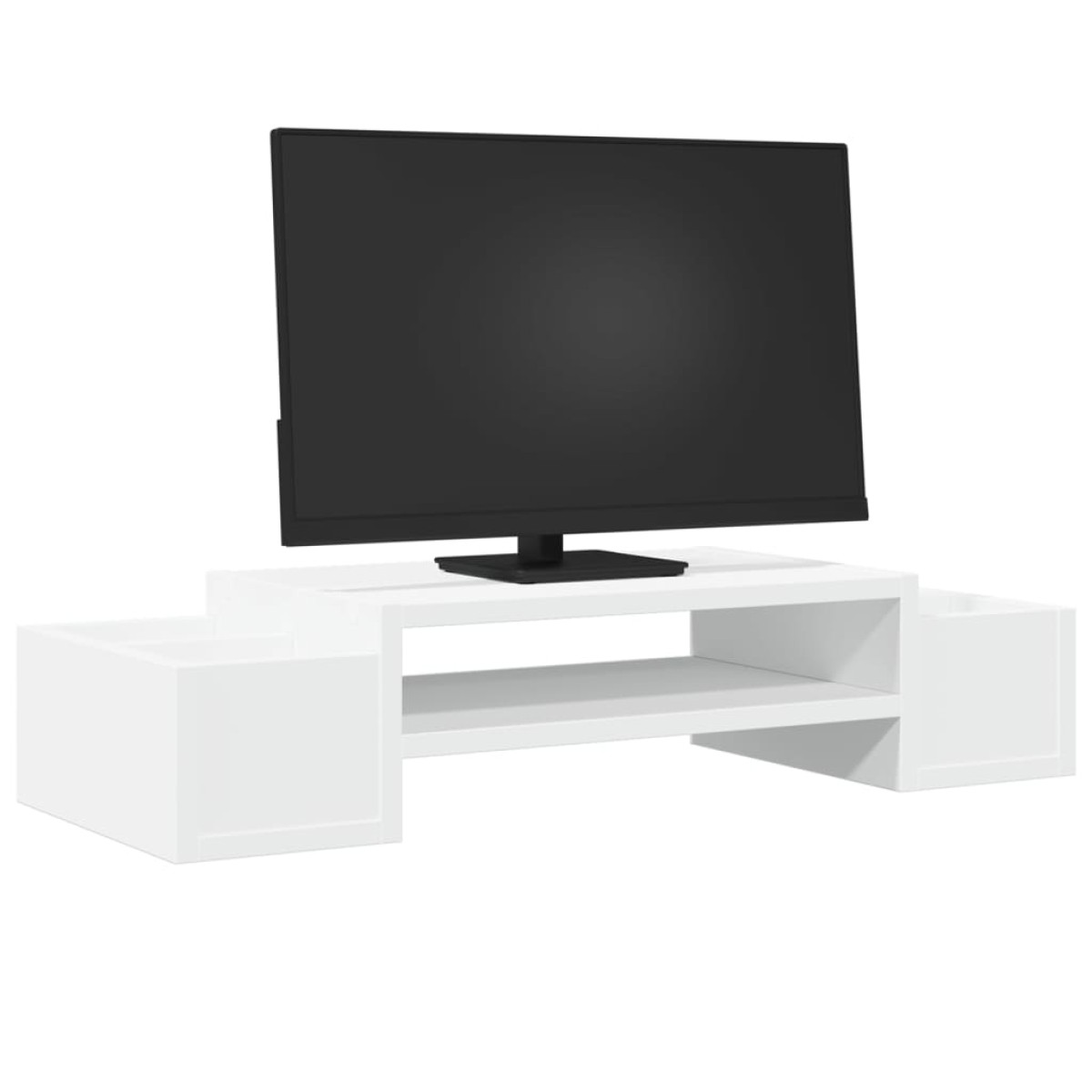 vidaXL Βάση Οθόνης με Αποθ. Λευκή 70x27x15 εκ. Επεξεργασμένο Ξύλο