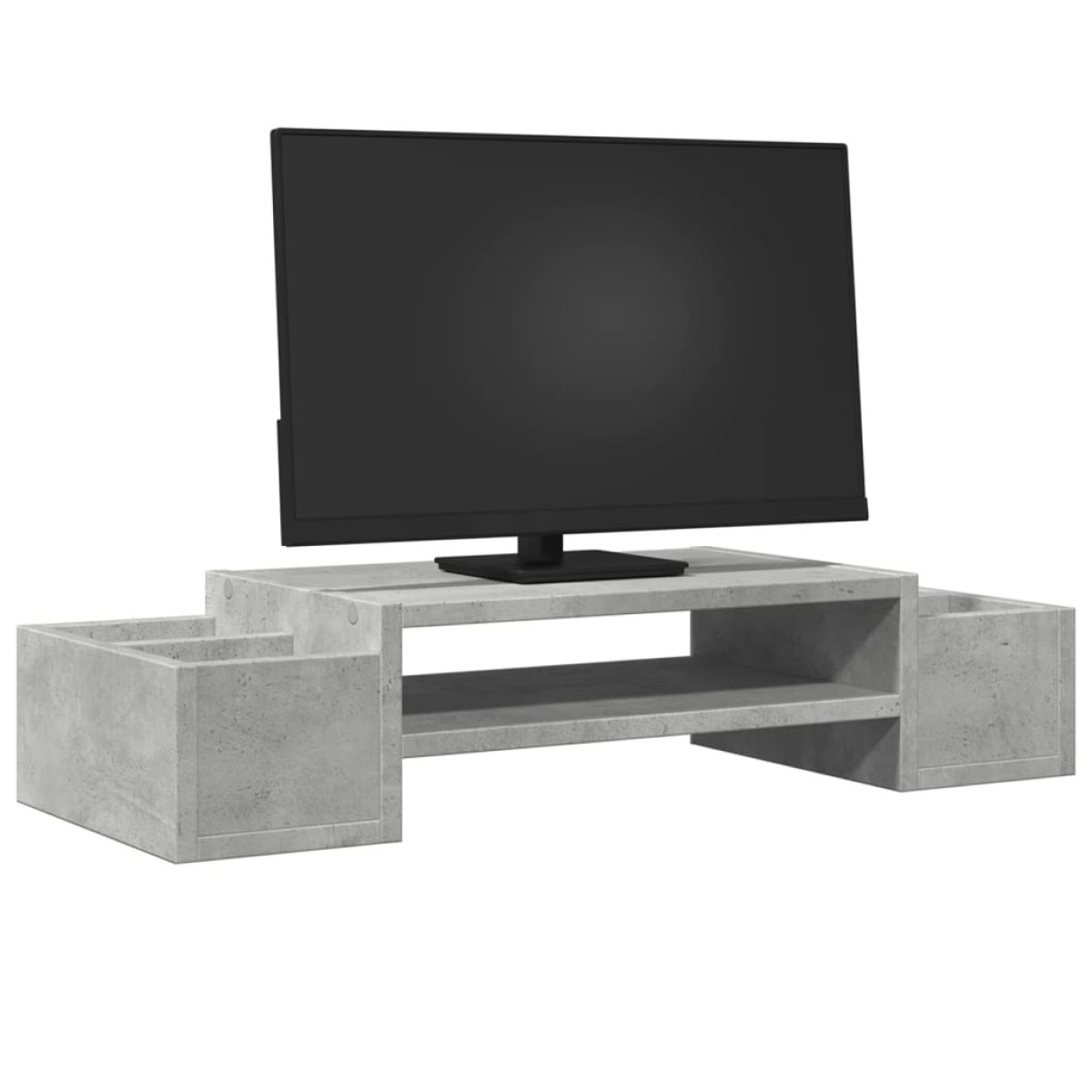 vidaXL Βάση Οθόνης με Αποθ. Γκρι Σκυρ. 70x27x15 εκ. Επεξεργ. Ξύλο