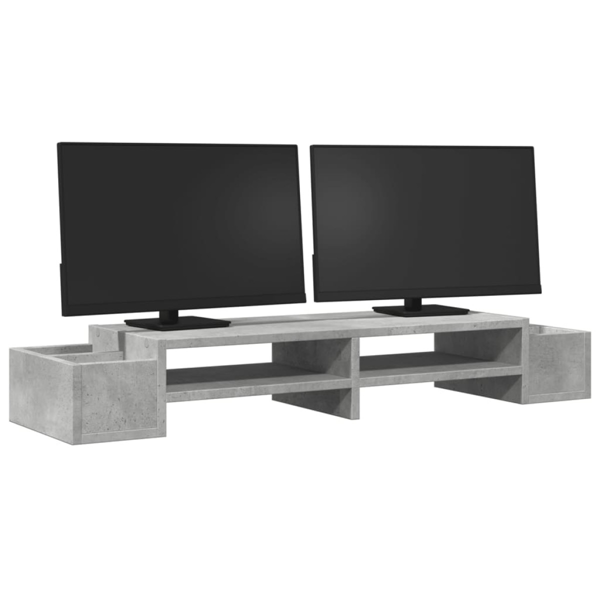 vidaXL Βάση Οθόνης με Αποθ. Γκρι Σκυρ. 100x27x15 εκ. Επεξεργ. Ξύλο
