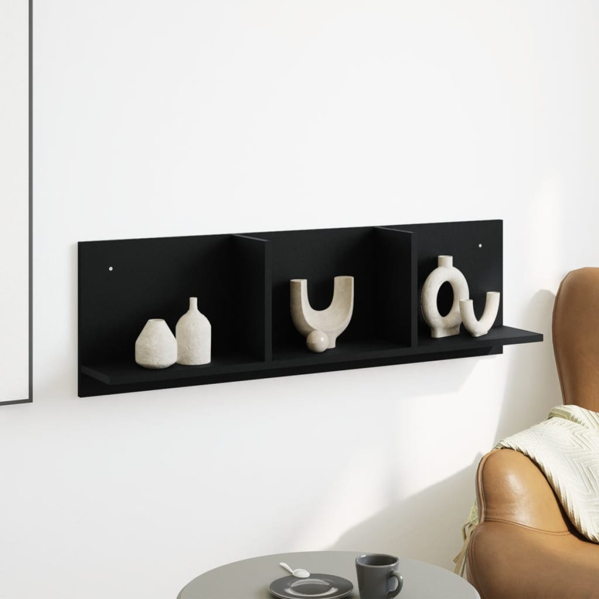 vidaXL Ντουλάπι Τοίχου Μαύρο 100x16,5x30 εκ. από Επεξεργασμένο Ξύλο