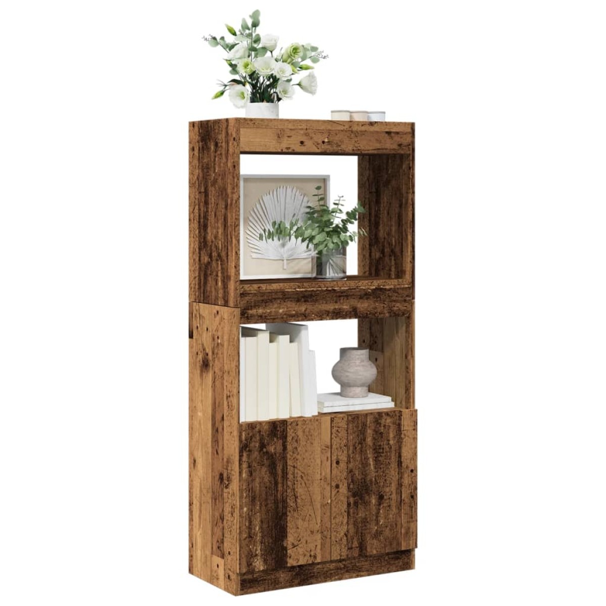 vidaXL Ντουλάπι Όψη Παλαιού Ξύλου 63x33x140 εκ. Επεξεργασμένο Ξύλο