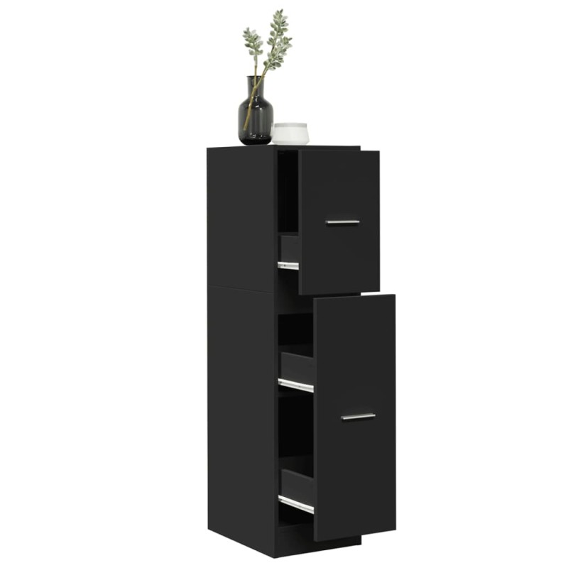 vidaXL Συρταριέρα Γενικής Χρήσης Μαύρο 30x41x118 εκ. Επεξ. Ξύλο