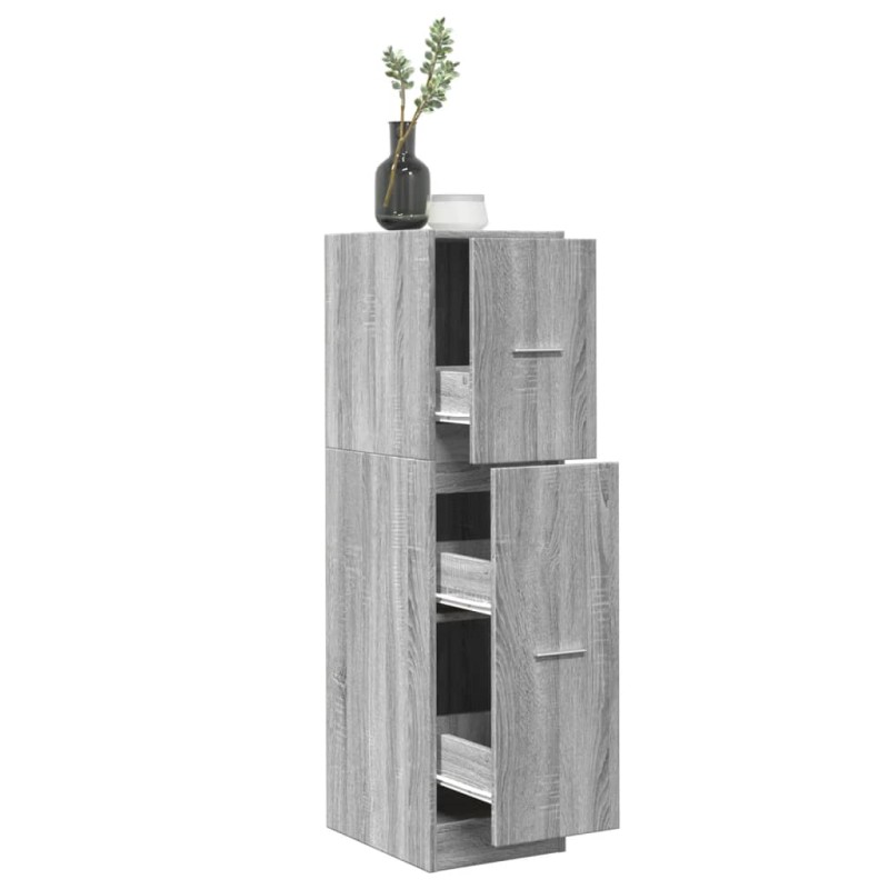 vidaXL Συρταριέρα Γενικής Χρήσης Γκρι Sonoma 30x41x118 εκ. Επεξ. Ξύλο