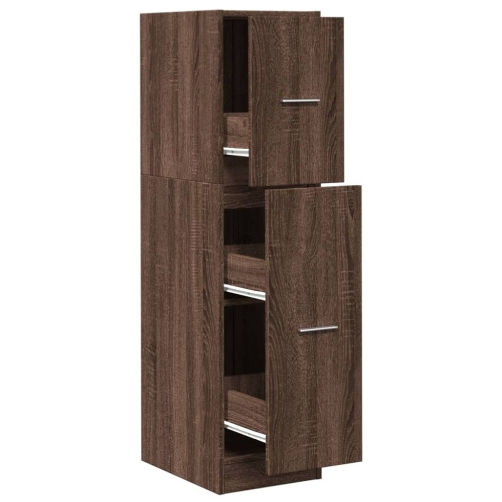 vidaXL Συρταριέρα Γενικής Χρήσης Καφέ Δρυς 30x41x118 εκ. Επεξ. Ξύλο