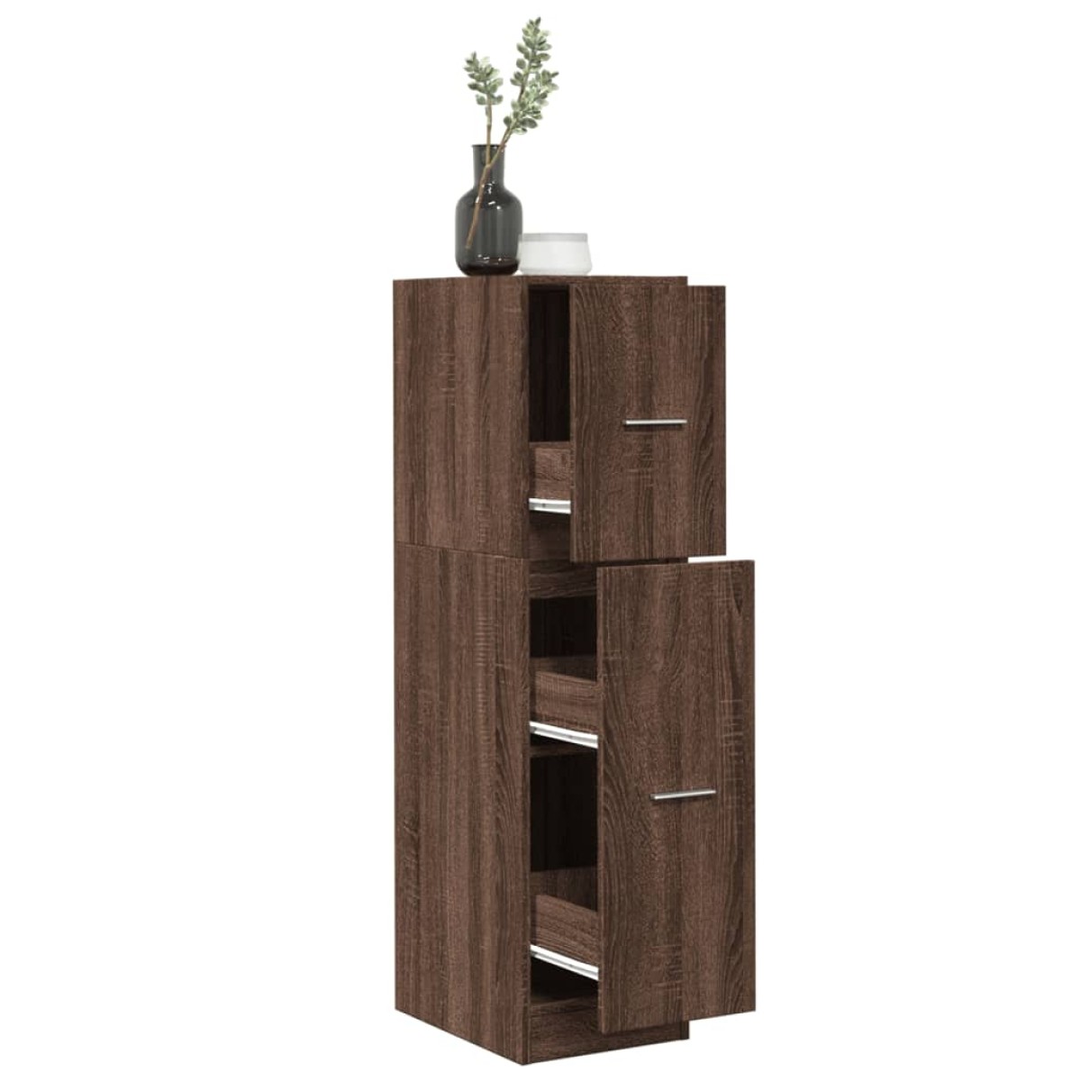 vidaXL Συρταριέρα Γενικής Χρήσης Καφέ Δρυς 30x41x118 εκ. Επεξ. Ξύλο