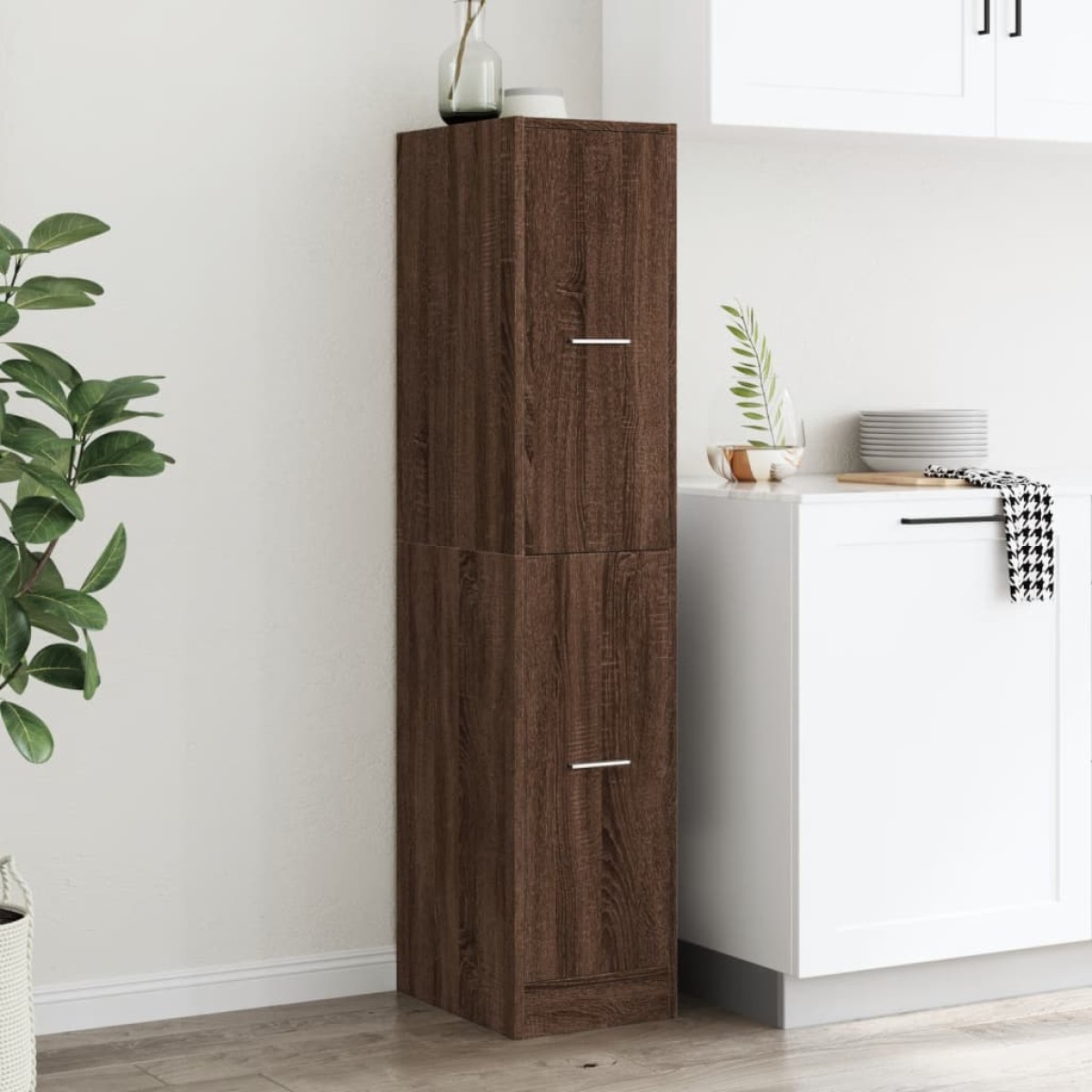 vidaXL Συρταριέρα Γενικής Χρήσης Καφέ Δρυς 30x41x144,5 εκ. Επεξ. Ξύλο