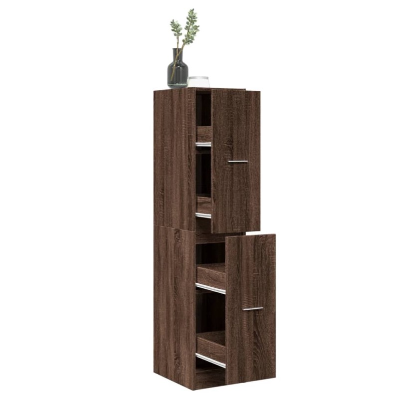 vidaXL Συρταριέρα Γενικής Χρήσης Καφέ Δρυς 30x41x144,5 εκ. Επεξ. Ξύλο
