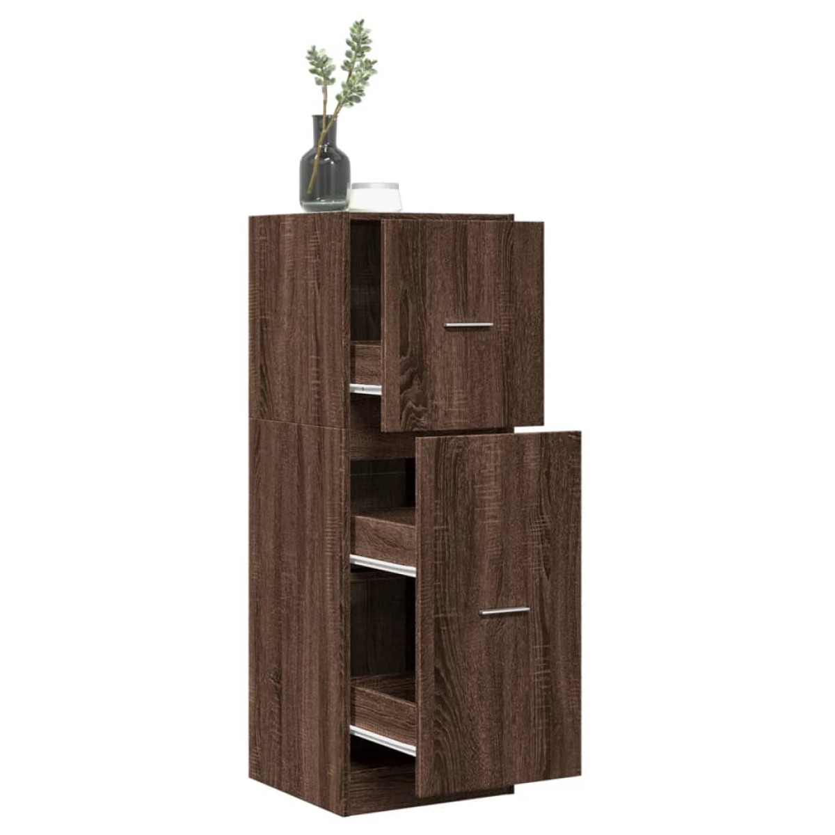 vidaXL Συρταριέρα Γενικής Χρήσης Καφέ Δρυς 40x41x118 εκ. Επεξ. Ξύλο