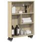 vidaXL Στενό Τρόλεϊ Αποθήκευσης Sonoma Δρυς 48x13x68 εκ. από Τεχνητό Ξύλο