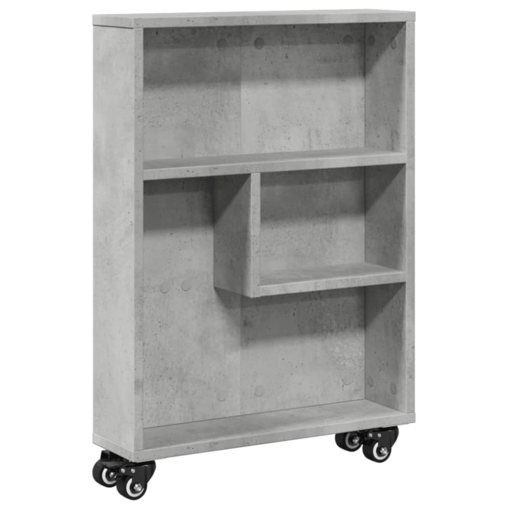 vidaXL Τρόλεϊ Αποθήκευσης Στενό Γκρι Σκυρ. 48x13x68 εκ. Επεξ. Ξύλο