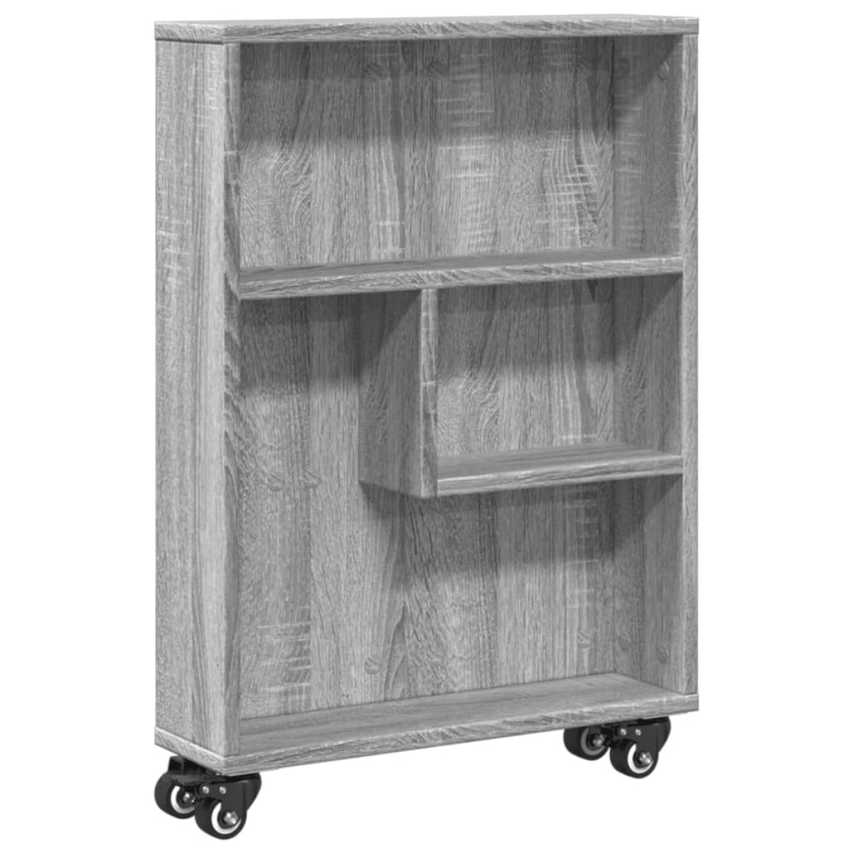 vidaXL Τρόλεϊ Αποθήκευσης Στενό Γκρι Sonoma 48x13x68 εκ. Επεξ. Ξύλο