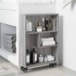 vidaXL Τρόλεϊ Αποθήκευσης Στενό Γκρι Sonoma 48x13x68 εκ. Επεξ. Ξύλο