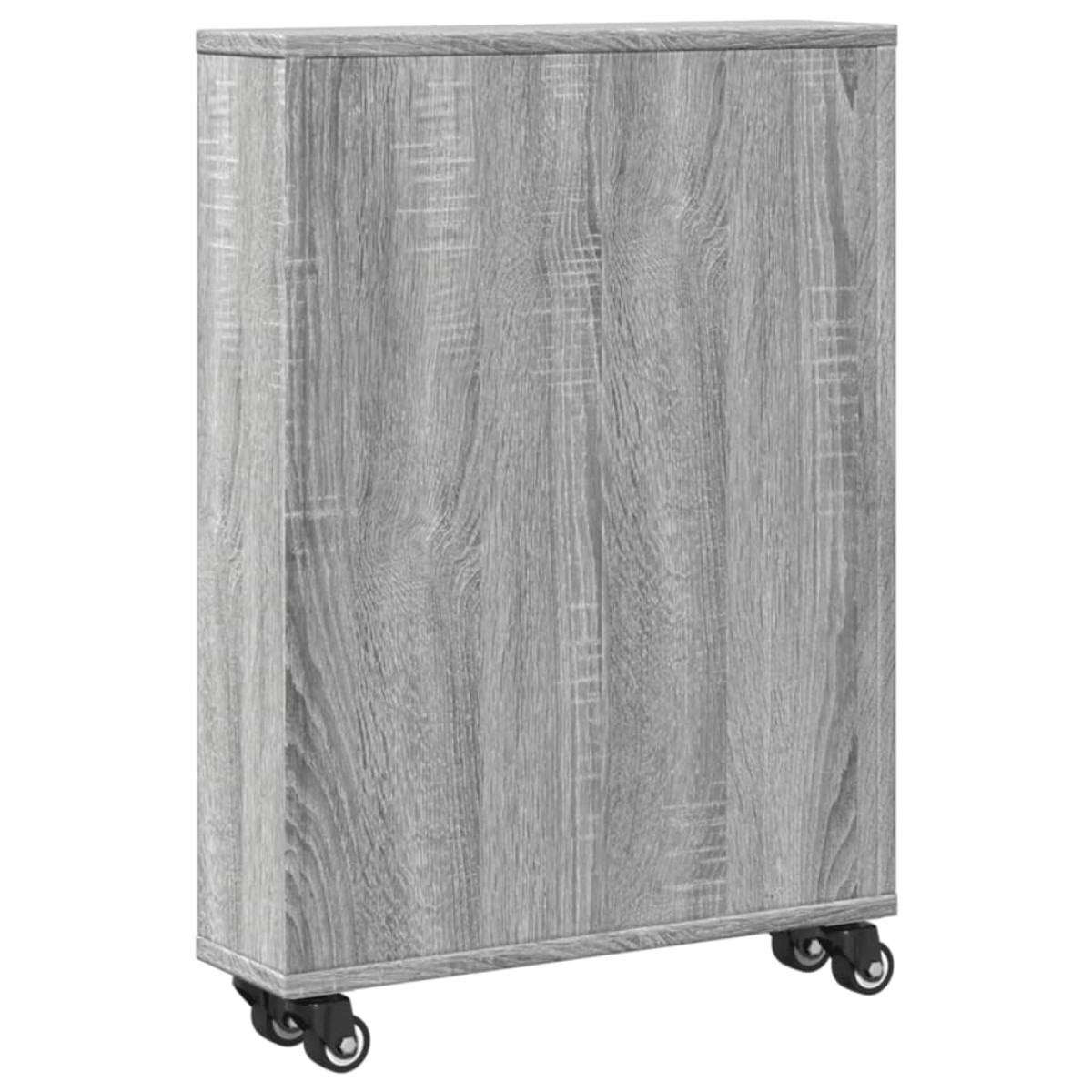 vidaXL Τρόλεϊ Αποθήκευσης Στενό Γκρι Sonoma 48x13x68 εκ. Επεξ. Ξύλο