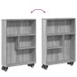 vidaXL Τρόλεϊ Αποθήκευσης Στενό Γκρι Sonoma 48x13x68 εκ. Επεξ. Ξύλο