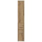 vidaXL Ντουλάπι Μπάνιου Στενό με Ροδάκια Αρτισιανή Δρυς Επεξ. Ξύλο