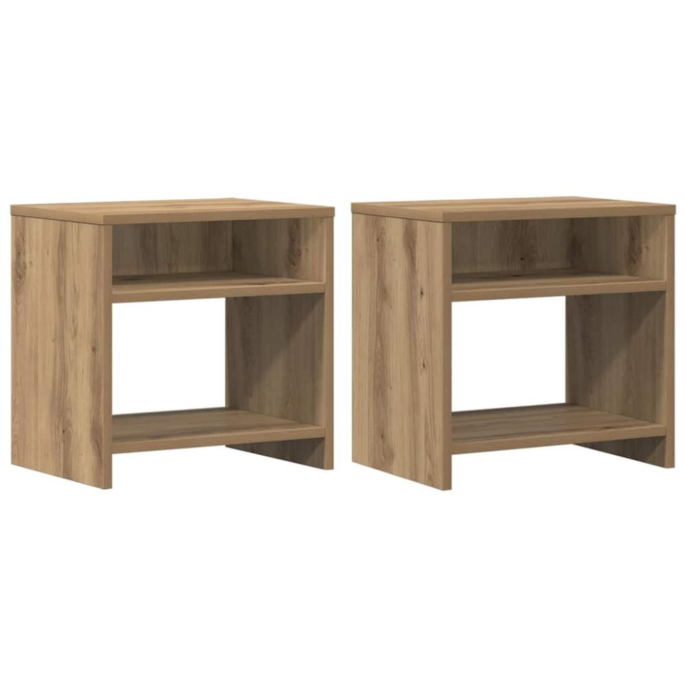 vidaXL Κομοδίνα 2 τεμ. Αρτισιανή Δρυς 40x30x40 εκ. από Επεξεργ. Ξύλο
