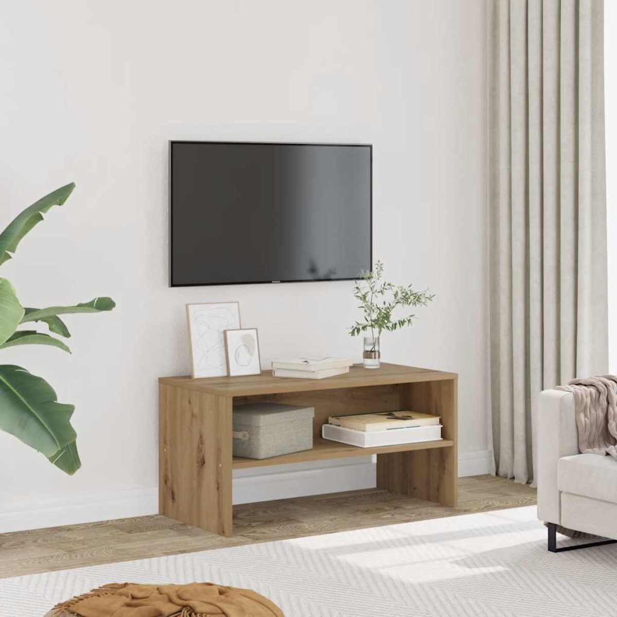 vidaXL Έπιπλο Τηλεόρασης Αρτισιανή Δρυς 80x40x40 εκ Επεξ. Ξύλο