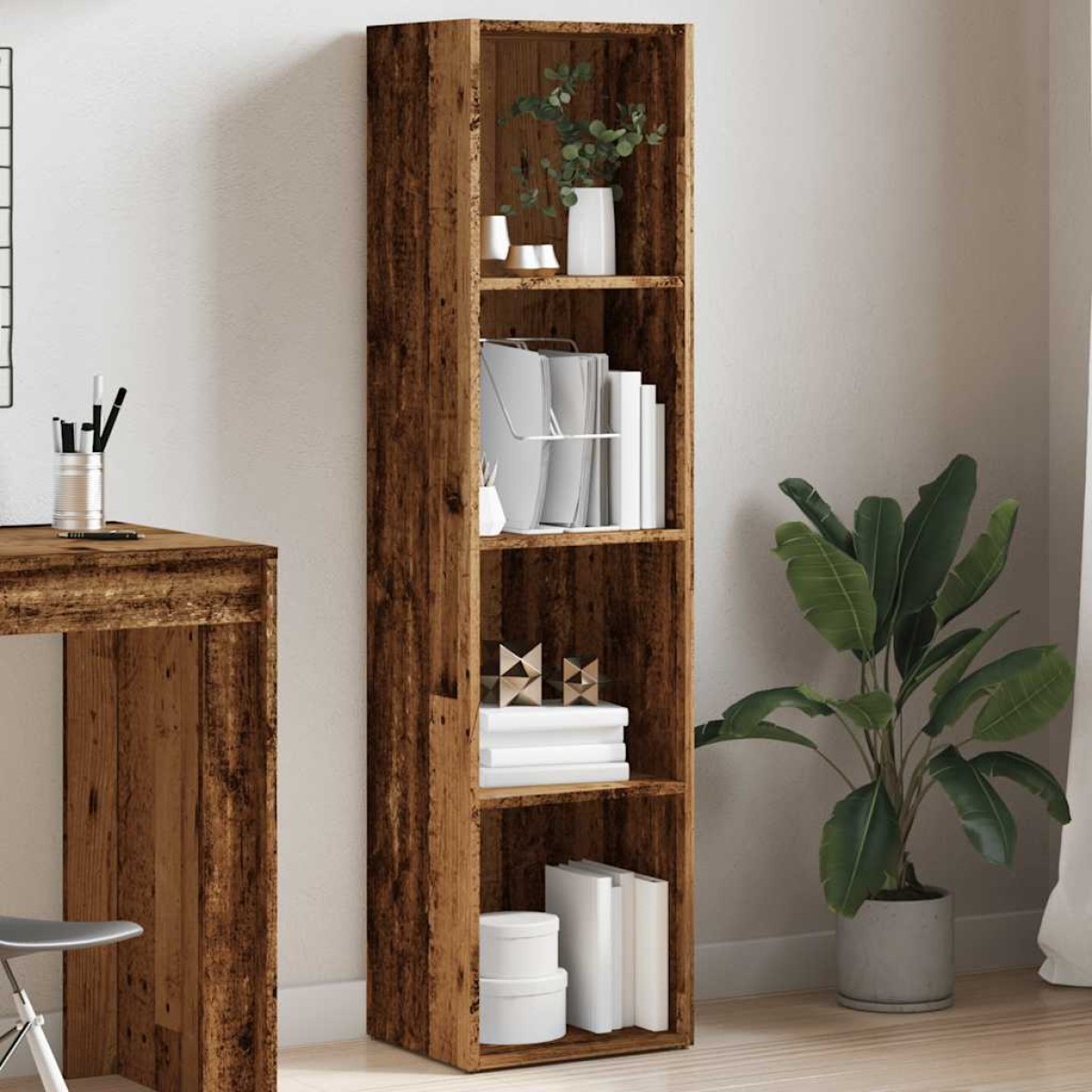 ντουλάπι βιβλίων vidaXL Παλιό ξύλο 36x30x143 cm Κατασκευασμένο ξύλο