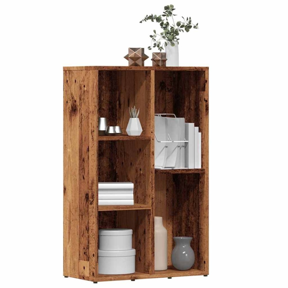 vidaXL Βιβλιοθήκη Όψη Παλαιού Ξύλου 50x25x80 εκ. από Επεξ. Ξύλο