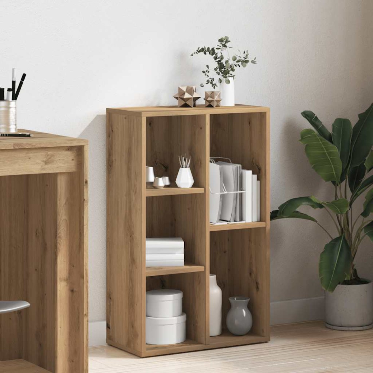 vidaXL Βιβλιοθήκη Artisan Δρυς 50x25x80 εκ. Επεξεργασμένο Ξύλο