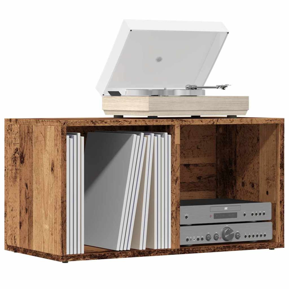 vidaXL LP Κουτί Αποθήκευσης Όψη Παλαιού Ξύλου 69,5x34x36 εκ. Επεξ.Ξύλο